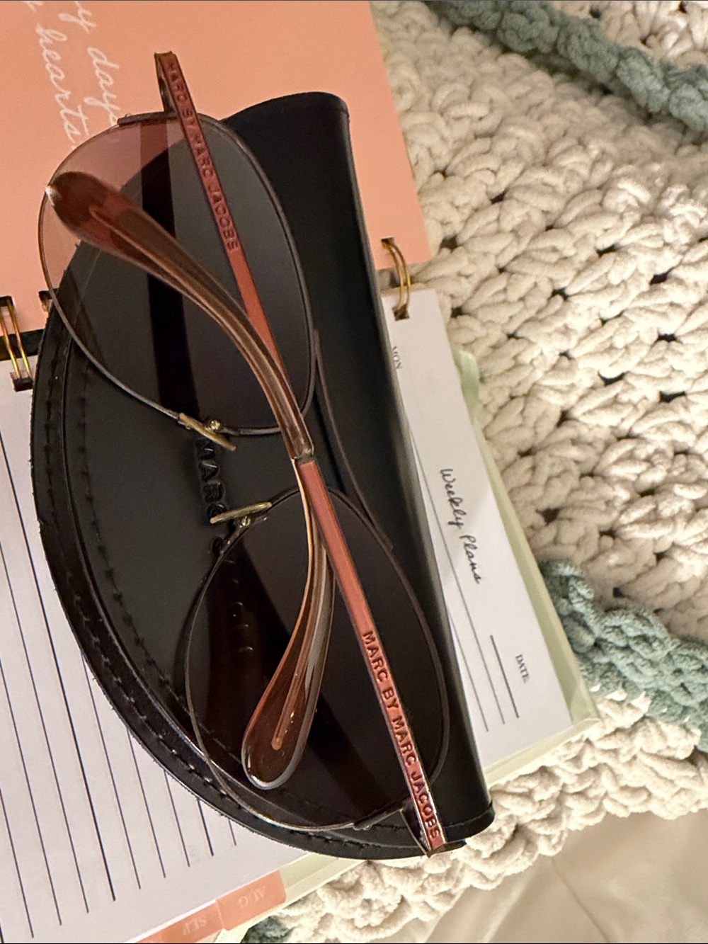 Marc By Marc Jacobs Gold Frame Sunglasses with Pink Gradient Lenses - Picture 2 of 4